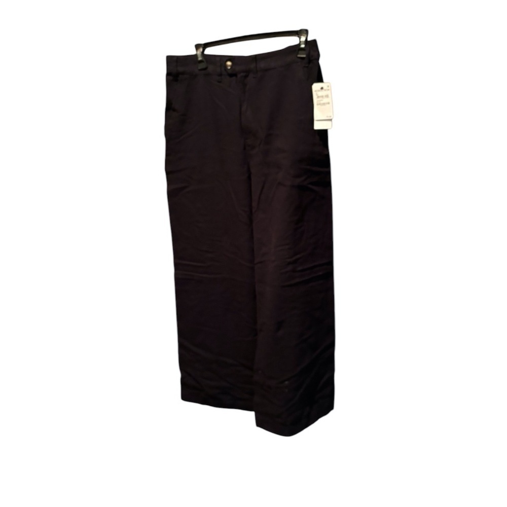 Treasure & Bond Wide Leg Cotton Twill Trousers in Black Medium NWT